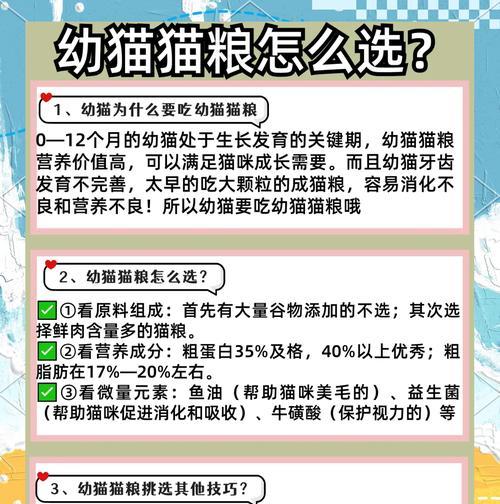 幼猫成猫选粮需要注意什么?